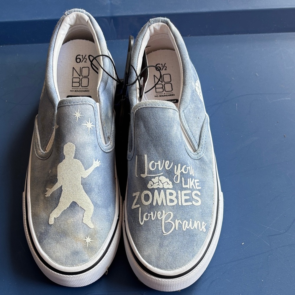 NOBO Light Blue Zombie Slip-On Loafers